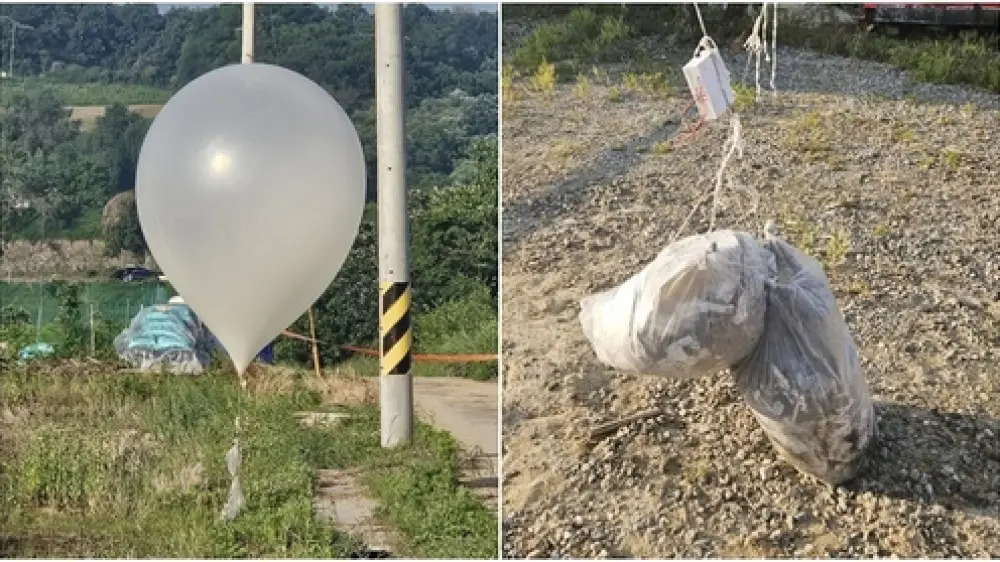 КНДР отправила 150 воздушных шаров с мусором и навозом в Южную Корею