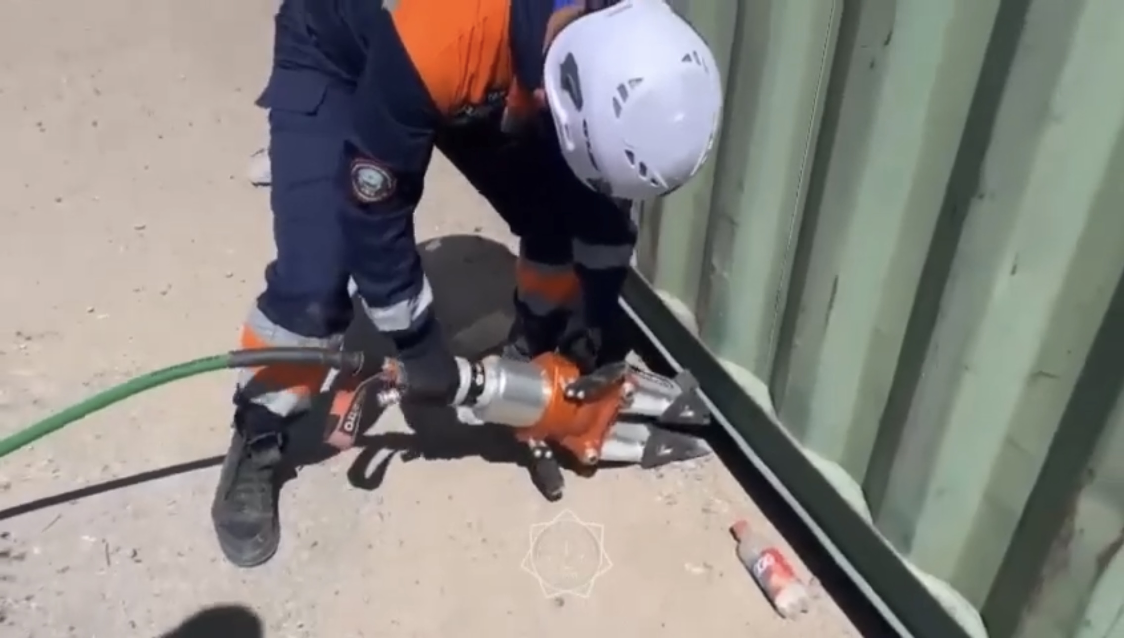 Спасенная собака застряла под контейнерами в Конаеве